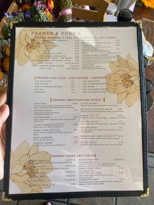 Menu - drinks  at Farmer and The Cook Cafe in Ojai