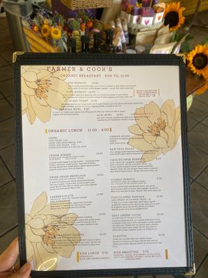 Menu - food  at Farmer and The Cook Cafe in Ojai