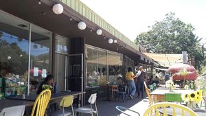 Outside vibe at Farmer and The Cook Cafe in Ojai