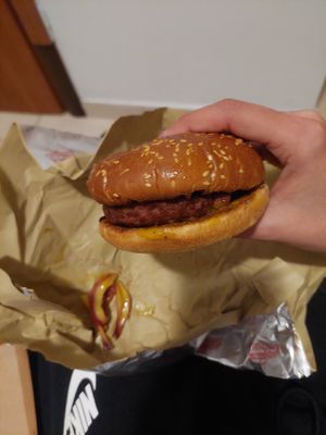 Plant based burger with beyond at Pizza Fan  in Rhodes