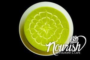 Vegan Cream of Broccoli Soup...yummy!!  at Nourish Restaurant and Cafe in Newmarket