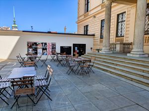 Outside of Café Morgal at Café Morgal in Brno