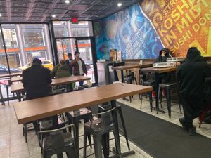 Inside seating at Kosher In Midtown in New York City