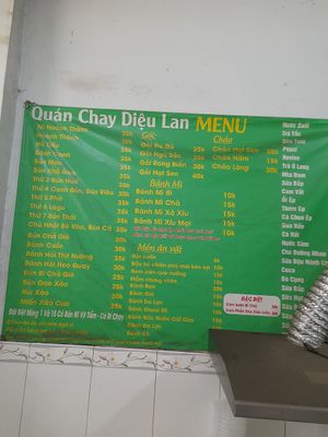Menu at Diệu Lan Quận 10 in Ho Chi Minh City