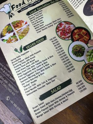 Menu  at Wanderlust Hoi An in Hoi An