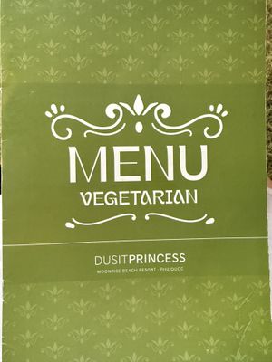 Vegetarian menu with plenty of vegan options (not marked)   at Palm Kitchen - Dusit Princess Moonrise Beach Resort in Phu Quoc