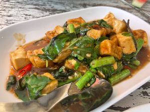 Tofu and holy basil. This was also really good. at Genuine Thai Food in Phuket