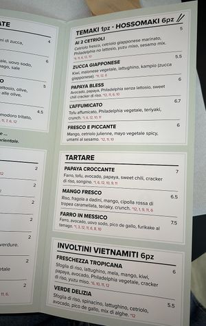 Menu  at Mimì  in Lissone