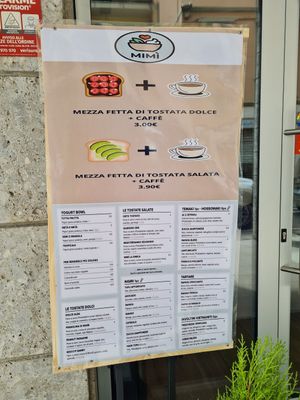 Menu at Mimì  in Lissone