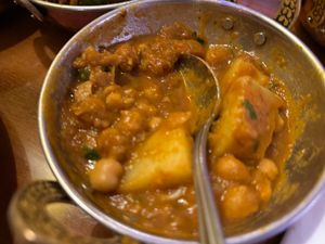 Aloo Choley - similar to chana masala but with chick peas at Royal Zaika  in Front Royal
