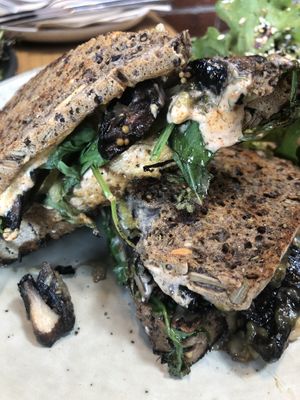 Mushroom Ruben Sourdough Toastie  at Little Bird Kitchen in Auckland