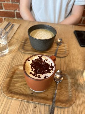 reishi latte & hojicha latte   at Little Bird Kitchen in Auckland