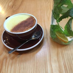 Tumeric milk at Little Bird Kitchen in Auckland