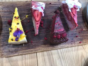 An assortment of cheesecakes at Little Bird Kitchen in Auckland