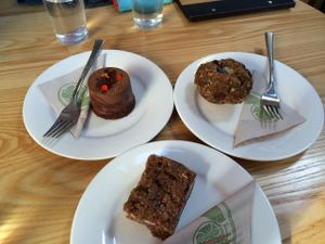3 different sweet treats at Little Bird Kitchen in Auckland