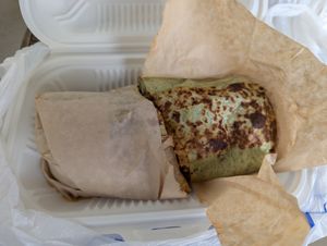 Lunch burrito at VGarden Caffé in Luquillo