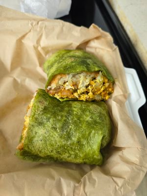 Breakfast burrito at VGarden Caffé in Luquillo