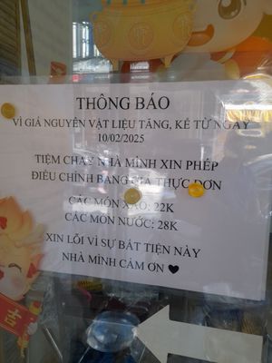 Notice at Nhà Mình in Ho Chi Minh City