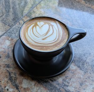 My decaf mocha latte  at Witness Coffee Roasters in Eureka