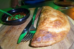 Calzone at Green Shack in Tel Aviv