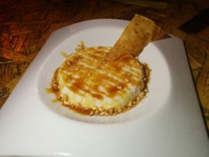 Flan dessert of vanilla and caramel at Green Shack in Tel Aviv