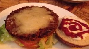 vegan burger with cheese  at Green Shack in Tel Aviv