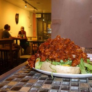 Vegan Sloppy Joe at Green Shack in Tel Aviv