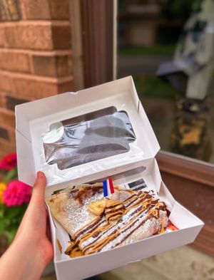 Peanut butter hazelnut crepe  at La Vie Vegan in Saint Charles