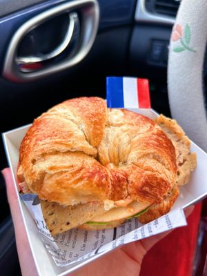 Savory BLT croissant sandwich  at La Vie Vegan in Saint Charles