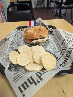 Caprese croissant sandwich at La Vie Vegan in Saint Charles