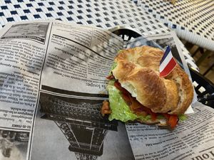 Veggie croissant sandwich. Yum!  at La Vie French Café in Saint Charles