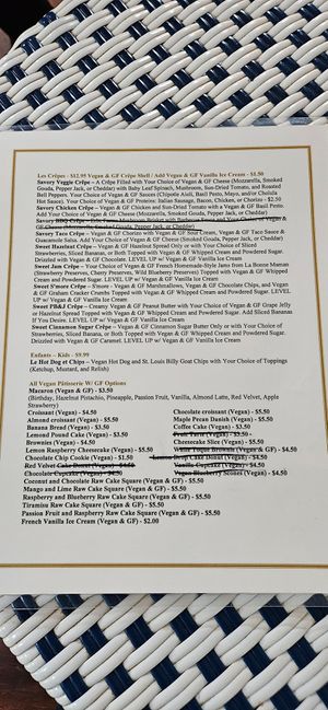 Menu (April 2026) at La Vie French Café in Saint Charles