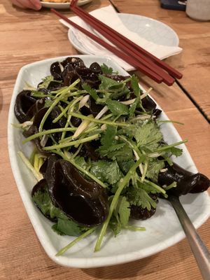 Mushroom salad  at Peaceful Restaurant in Vancouver