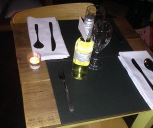 intimate, rustic and romantic tables inside at Bio Solo Organico in Buenos Aires