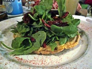 Vegan, gluten free pizza at Bio Solo Organico in Buenos Aires