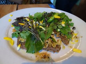 raw pizza at Bio Solo Organico in Buenos Aires