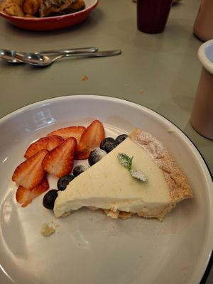 Lemon tart served with blueberries and strawberries. at Cath's Cornish Kitchen - Maybe closed in Redruth