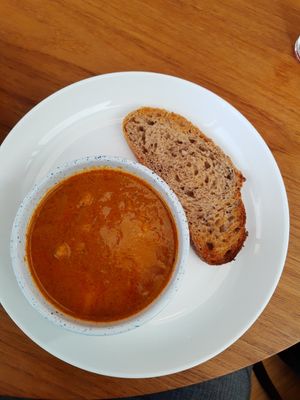 Chickpea massaman (a proteinous twist on an old fave - the roti that is supposed to go with was unavailable) at May and Mark Restaurant in Krabi