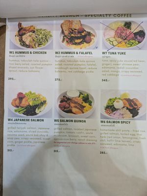 Just one bowl is vegan (marked with V) at May and Mark Restaurant in Krabi