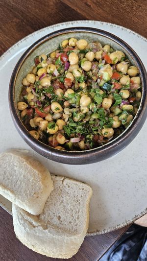 Chickpeas salad vegan at LivSimple in Larnaca