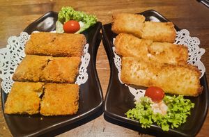 BBQ puff,  fried mango roll-highly recommend at WahKee Dim Sum in Ipoh