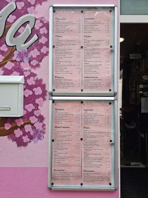 The menu. at Flower Garden in Aveiro