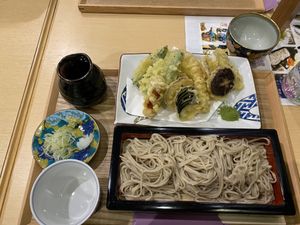 Cold soba with tempura vegetables   at Anan - そば処 杏庵 in Kanazawa