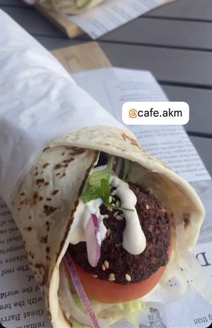 Falafel pita wrap  at AKM CAFE  in Bondi Beach