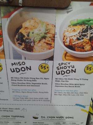 Menu at Hikari Vegetarian Cafe Q10 in Ho Chi Minh City