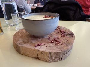 Serving Matcha latte  at LAS in Lodz