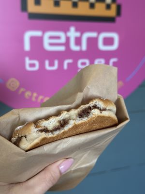 Choco and banana toastie  at Retro Burger in Tallinn