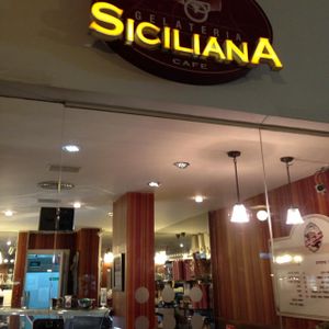 Looking in at Siciliana Cafe in Tel Aviv