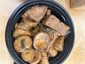 3-cup mushroom tofu   at Taiwan Best Mart in Sacramento
