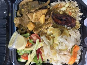 veg beef & mushroom plate. Delish!  at Mack Vegan in Union City